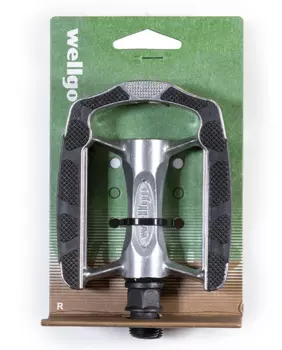 Педали велосипедные Wellgo CITY, алюминий/сталь, серебристо-черные, C169DU