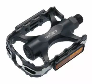 Педали велосипедные WELLGO, CITY/МТВ, алюминий, с подшипниками, 102х67х28мм, чёрные, LU-C29G