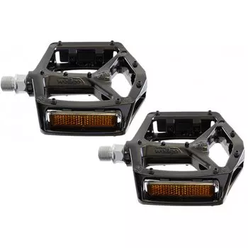 Педали велосипедные WELLGO MG-3, магниевые, 308г, сменные шипы, облегченные, черные, 6-190439