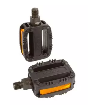 Педали велосипедные WELLGO пластиковые LU-P20 с отражателями, детские резьба 1/2" черные 6-14120