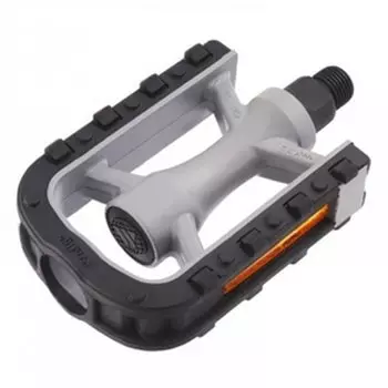 Педали велосипедные Wellgo URBAN, пластиковые, 108.5x72x28.5мм, 9/16", со светоотражателями, черно-серые, LU-C34