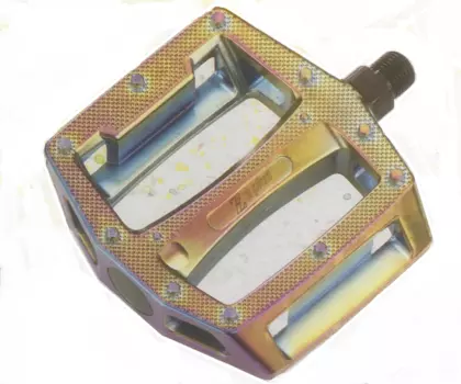 Педали велосипедные Z PLUS, нейлон, ось CrMo, 100х110х28мм, вес 390г/пара, радужные, Z-0911