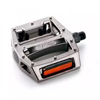 Педали велосипедные Z plus Z-0911, 9/16", 100x110x28 мм, пластик, серебро, RPESLVZPL001