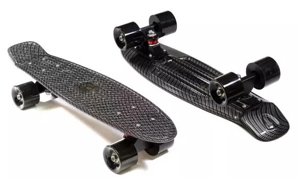 Пенниборд HOGGER Карбон, 22"(56 см), пластик, колеса PU 45х60 мм, ABEC 7, BlackMagic