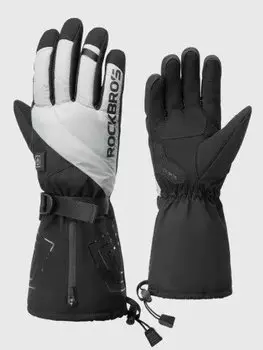 Перчатки ROCKBROS Red Flame, черно серые. Длинные пальцы. С подогревом. RB_16410013003 (Размер:XL, цвет: черно серые. Длинные пальцы. С подогревом)