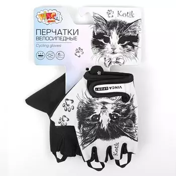 Перчатки велосипедные детские Vinca Sport, КOTIK, VG 802 Kotik (4) (Размер: 6XS)