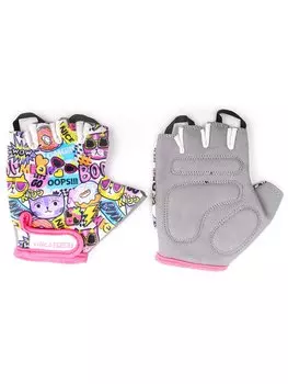 Перчатки велосипедные детские Vinca Sport MeowBoom, белые, VG 989 MeowBoom (Размер 4XS)