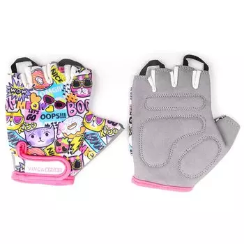 Перчатки велосипедные детские Vinca Sport MeowBoom, белые, VG 989 MeowBoom (Размер 3XS)