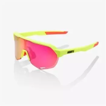 Очки велосипедные 100% S2, спортивные, Matte Washed Out Neon Yellow / Purple Multilayer Mirror Lens, 61003-262-01