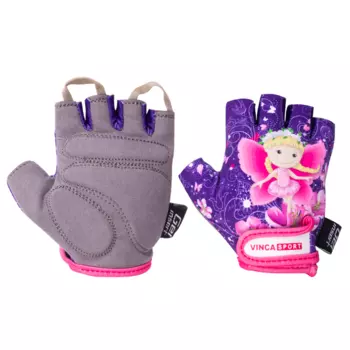 Перчатки велосипедные Vinca Sport, детские, короткий палец, фиолетовые, VG 953 Mila (Размер: 3XS)