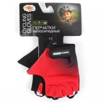 Перчатки велосипедные Vinca Sport, детские, красные, VG 808 Black/Red