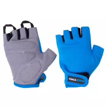 Перчатки велосипедные Vinca Sport, голубые, VG 948 (Размер: S)