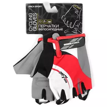 Перчатки велосипедные Vinca Sport, красные, VG 949 Red line (Размер: S)