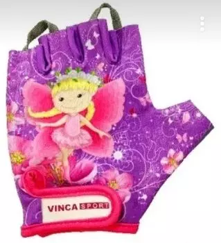 Перчатки велосипедные Vinca Sport, детские, короткий палец, фиолетовые, VG 953 Mila (Размер: 5XS)