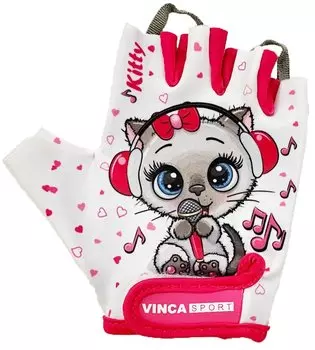 Перчатки велосипедные Vinca Sport, детские, белый, VG 980 Kitty (Размер: 4XS)