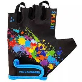 Перчатки велосипедные Vinca Sport VG 981 splash, детские, черные (Размер: 5XS)