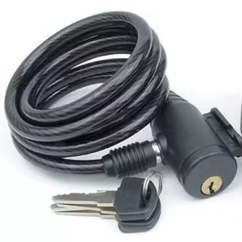 Велосипедный замок AUTHOR ASL-31, тросовый, на ключ, с креплением, 8 х 1500 мм, серебристый, 8-17060151