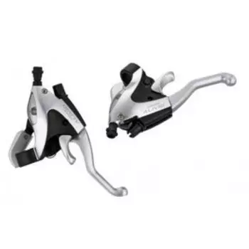 Переключатель SHIMANO ALIVIO STM405, шифтер+торм. ручка 3cкор. левый+трос серый, без упаковки, 2-8865