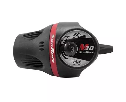 Переключатель скоростей SUNRACE TSM37.LF0S.0S0.HP M37, левый, грипшифт, с проводкой, 06-201365