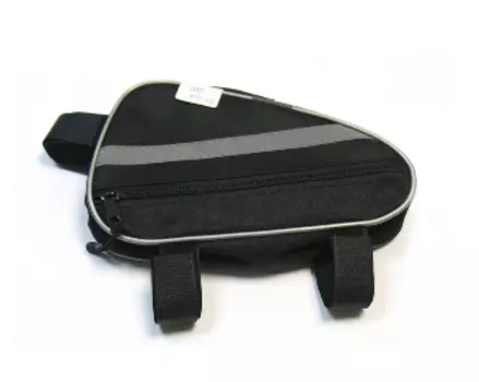 Велосумка Alpine, подж раму, средняя, светоотражающие полосы, соло пвх, черный, вс014.030.200