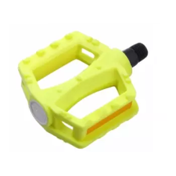 Педали велосипедные Vinca Sport, пластиковые детские, 84x78мм, ось 1/2", лайм, индивидуальная упаковка, VP 620 1/2" lime