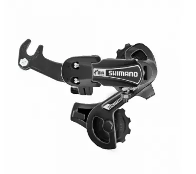 Переключатель велосипедный Shimano Tourney RD-TY21-B, задний, 6-8 скоростей, на ось, короткая лапка, 370085, LU055665