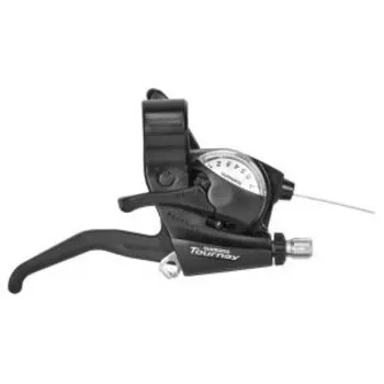 Переключатель велосипедный SHIMANO TOURNEY STEF407R шифтер+торм. ручка 7скор. правый, с тросом 2000мм, черный, 2-8862