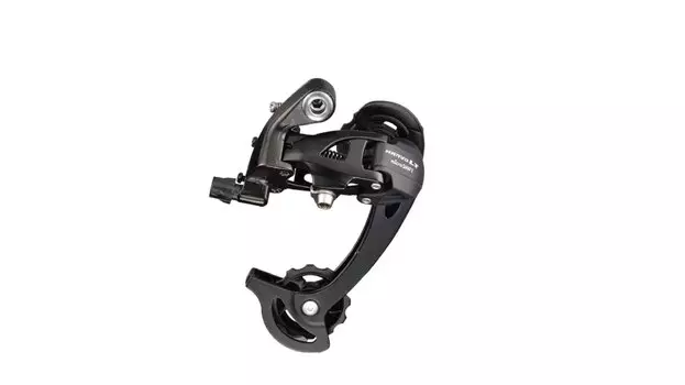 Переключатель задний MicroShift, RD-M46S, GS, 1/2x9 скоростей, крепление на болт, черный, RD-M46S