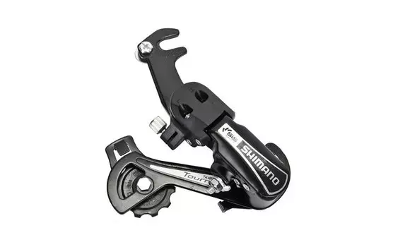 Переключатель задний Shimano Tourney, TY21-B, SS, 6 скоростей, крепление на ось, серебристый, без упаковки, ARDTY21BSSMB