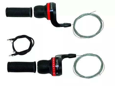 Переключатели для велосипеда VENTURA грипшифтеры 3х6 скоростей ручки+троса+рубашки 5-689570