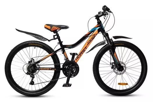 Подростковый велосипед HORST Joker 24" 2022 (Возраст: 9-12 лет (Рост: 135-150 см), Цвет: чёрный/розовый/белый)