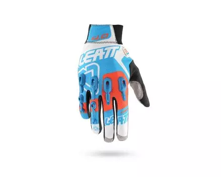 Велоперчатки Leatt DBX 4.0 Lite Glove, сине-бело-оранжевые