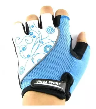 Велоперчатки женские Vinca sport VG 927 white/blue