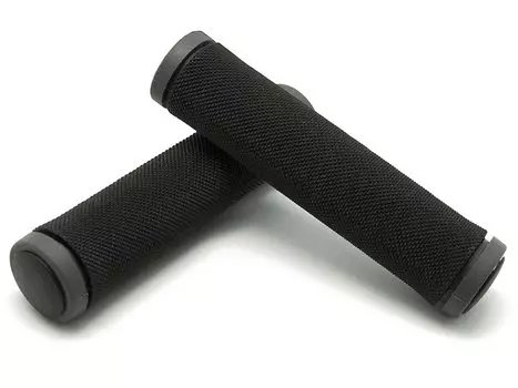 Грипсы велосипедные VELO VLG-311AD2, Kraton/гель, с заглушками, 130мм, серые, VLG-311AD2