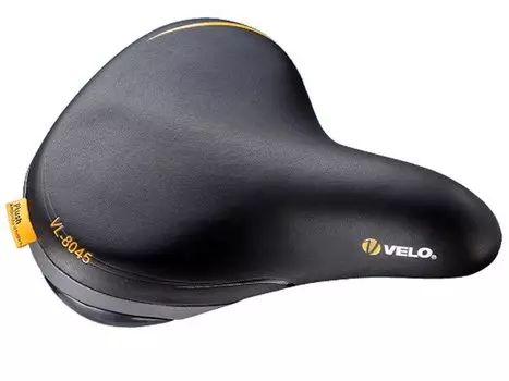 Седло велосипедное VELO PLUSH, комфорт, 269x225мм, 747г, Elastomer Suspension, черное, VL-8045-1Q