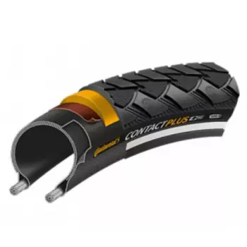 Покрышка велосипедная Continental CONTACT Plus, 28", 32-622, Reflex, 180TPI, SafetyPlusBreaker, E50, черная, 101004