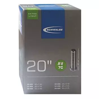 Велокамера Schwalbe AV7C, 20"х1.50-2.50, 40/60-406, Schraeder, Extra Light, 10415710