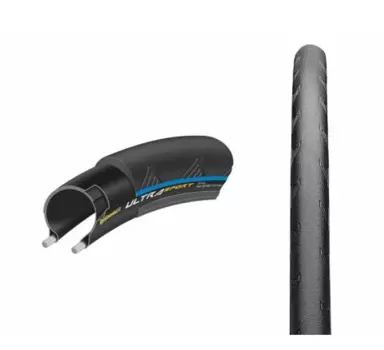Покрышка велосипедная Continental Ultra Sport II, 700 x 25C, 25-622, черно-синяя, 180TPI, Performance, 150172