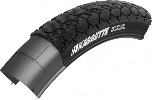 Покрышка велосипедная Kenda K-1041 ''KASSETTE'', 20''x2.25, для BMX, черная с серым бортом, 525093