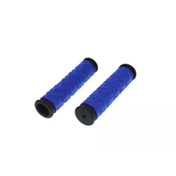 Грипсы велосипедные TRIX, резиновые, 125 мм, 2-х компонентные, черно-синие, HL-G49 dark blue