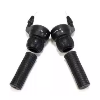 Шифтеры велосипедные CSTAR T-70 ревошифт, левый 3 скорости, правый 7 скоростей, тросы, оплетка, грипсы, SFT-70 (3 х 7)