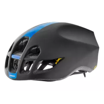 Шлем велосипедный Giant PURSUIT, с технологией MIPS, матовый черный/синий с узором