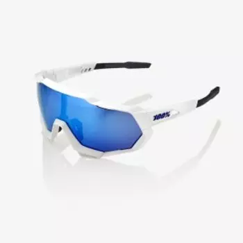 Очки велосипедные 100% Speedtrap, Matte White / HiPER Blue Multilayer Mirro, 61023-000-75