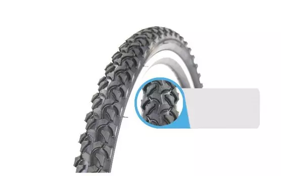 Покрышка велосипедная TRIX, 24"х 2.125 (57-507), 705, горная, высокая, черная, TY-TX-705-BL