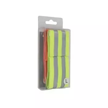 Повязка световозвращающая эластичная 45х5см на "липучке", в комплекте оранжевая и зелёная