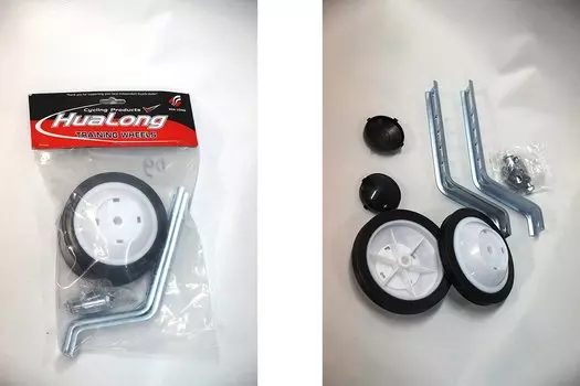 Приставные колеса JOY KIE, универсальные, 12"-20", пластик в упаковке, TW-09+HL-F22