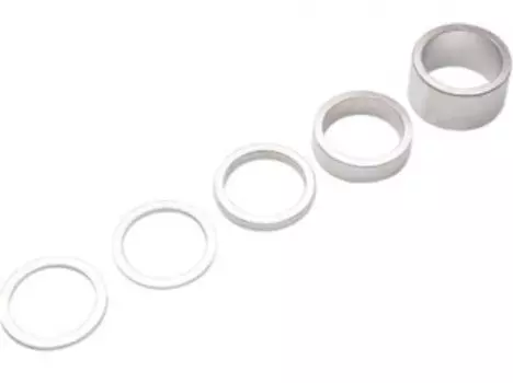 Проставочные кольца PRO алюминий серебристые, 1" набор: 2;2,5;5;10;20 мм, PR320451