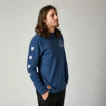 Футболка велосипедная Fox Nobyl LS Tee, Dark Indigo, 2021