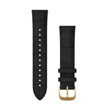 Ремешок для смарт-часов Garmin vivomove Luxe, 20mm, Leather, Gold, Black, 010-12924-22