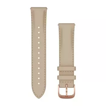 Ремешок сменный для спортивных часов Garmin vivomove, Luxe, 20mm, Leather, Rose Gold, Light Sand, 010-12924-21